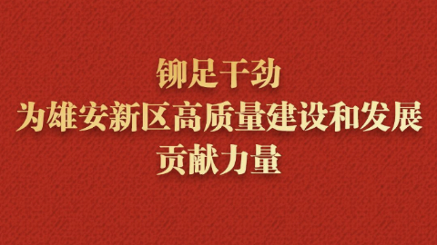鉚足干勁，為雄安新區高質量建設和發展貢獻力量